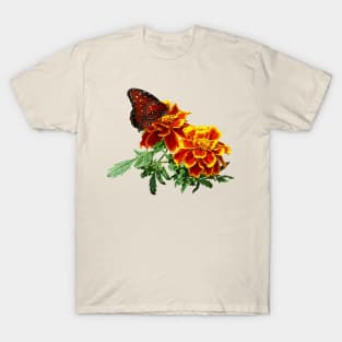 Marigolds - Queen Butterfly on Marigold T-Shirt